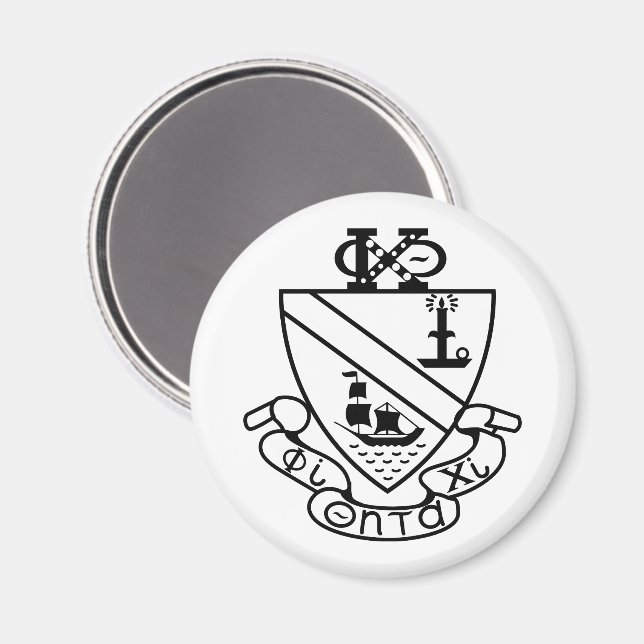 Aimant Blason de Phi Chi Theta | N&B (Recto/Verso)