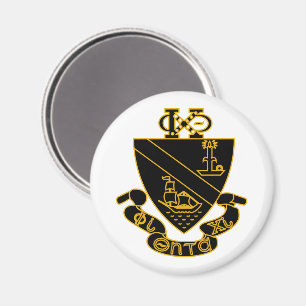 Aimant Blason de Phi Chi Theta   Or et Noir