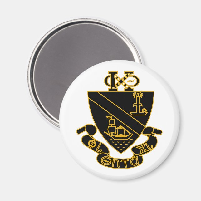 Aimant Blason de Phi Chi Theta | Or et Noir (Recto/Verso)