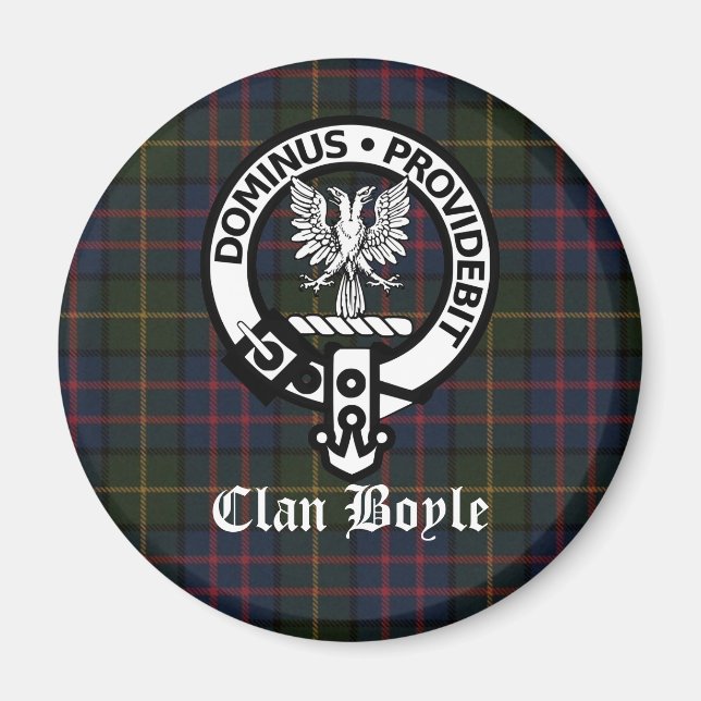 Aimant Blason et tartan du clan Boyle (Devant)