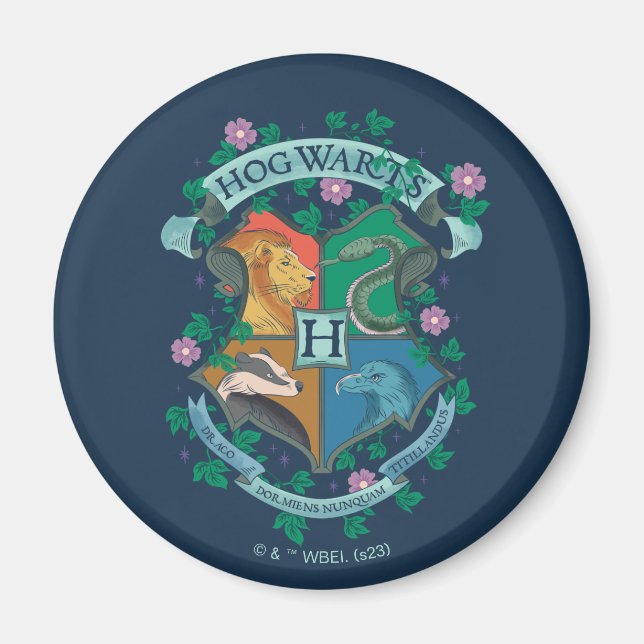 Aimant Blason floral HOGWARTS™ (Devant)
