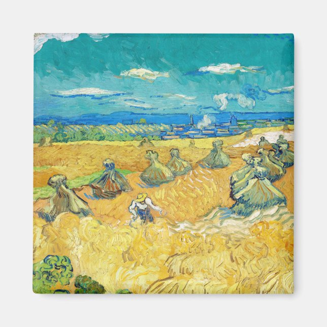 Aimant Blé Fields with Reaper, 1890 par Vincent van Gogh (Devant)
