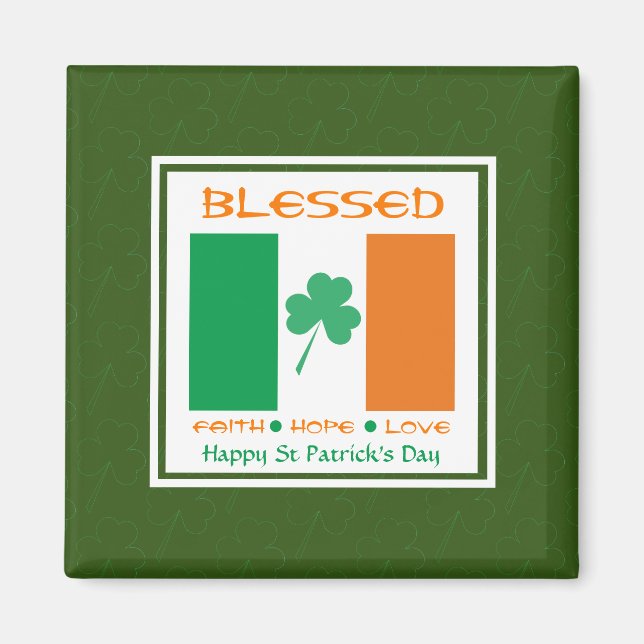 Aimant BLESSED Happy St Patrick's Day (Devant)