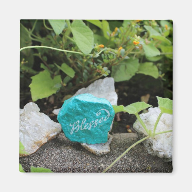 Aimant Blessed Rock caché dans un jardin (Devant)