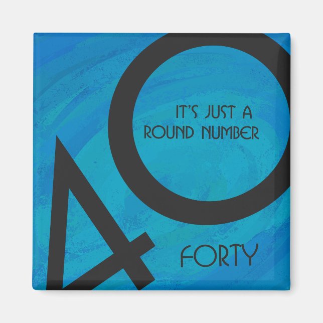 Aimant Bleu 40 Décennie Anniversaire (Devant)