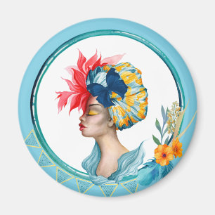 Aimant Bleu africain d'aimant de femme