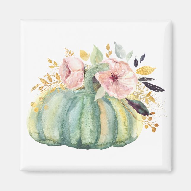 Aimant Bleu citrouille chute d'eau couleur élégante autom (Devant)