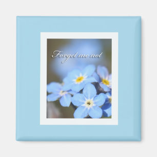 Aimant Bleu-clair avec des myosotis des marais