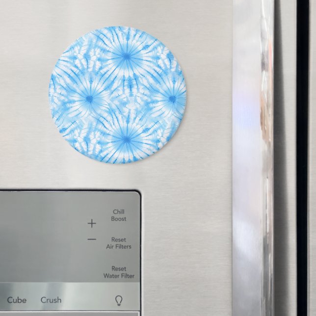 Aimant Bleu Clair Tie Dye Blanc (In situ (réfrigérateur))