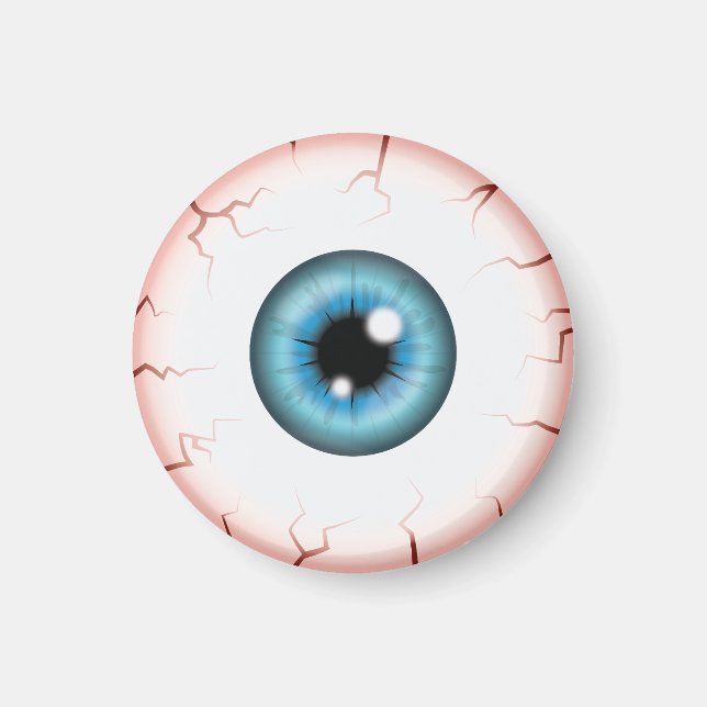 Aimant Bleu Couleur Eyeball Halloween Bloodshot Eyeball (Devant)