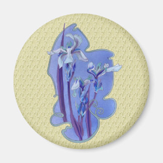 Aimant bleu de conception florale d'iris