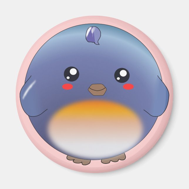 Aimant bleu de Cute kawaii (Devant)