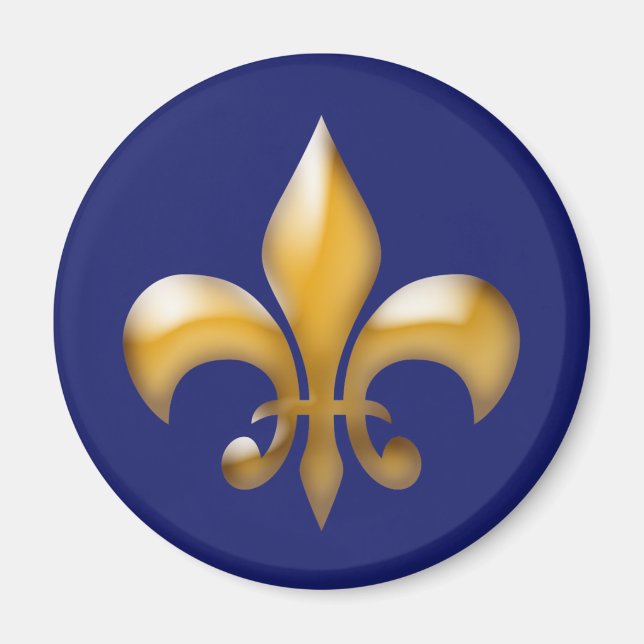 Aimant Bleu de marine classique Fleur de Lis (Devant)