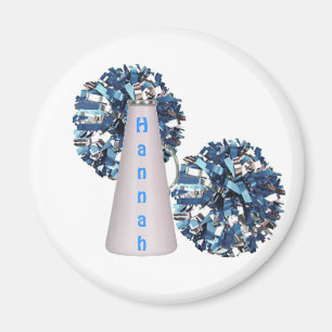 Aimant bleu de pom-pom girl