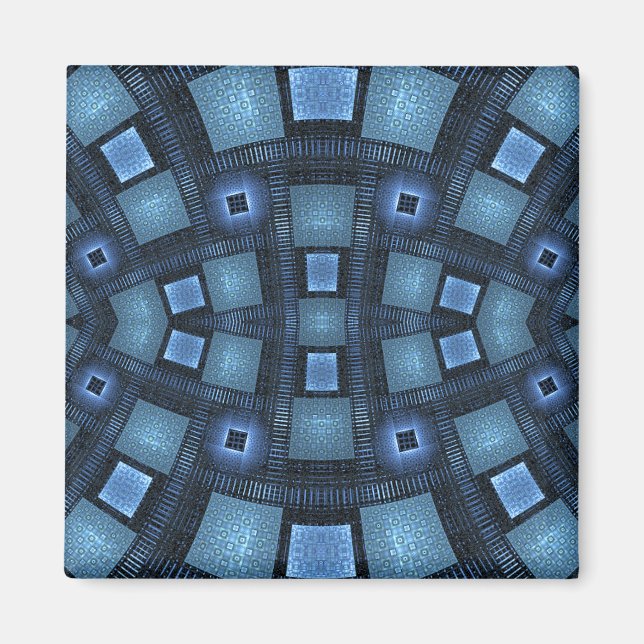 Aimant Bleu déplace Motif géométrique Abstrait (Devant)