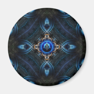 Aimant Bleu doré kaléidoscope