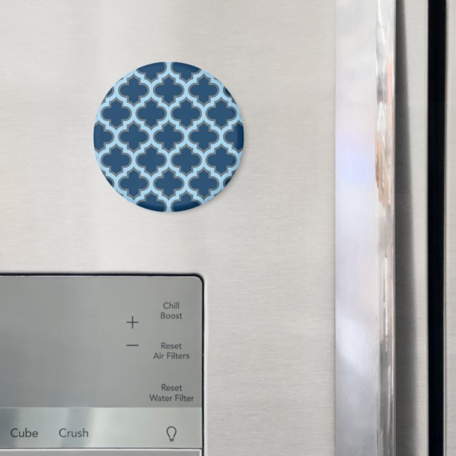 Aimant Bleu et Bébé Bleu Trellis, treillis, Quatrefoil (In situ (réfrigérateur))