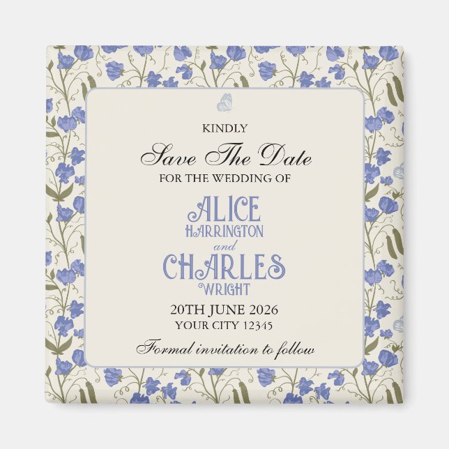 Aimant Bleu et crème de pois doux (Devant)