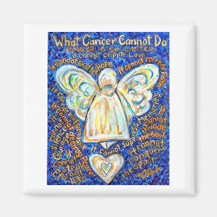 Aimant Bleu et or Ange cancer