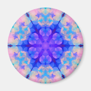 Aimant Bleu et rose Gradient Pastel Bubble Art