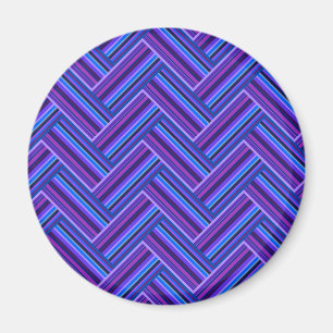Aimant Bleu et violet rayures double tissage
