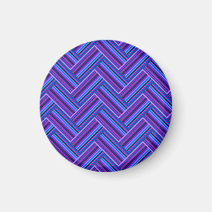 Aimant Bleu et violet rayures double tissage