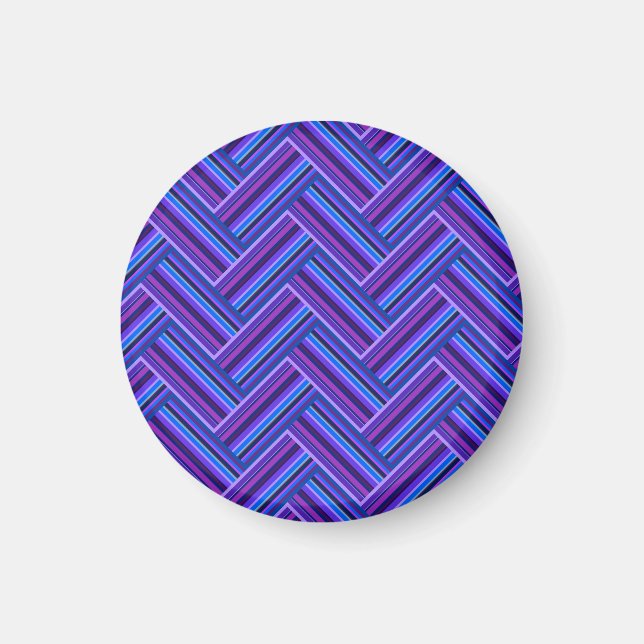 Aimant Bleu et violet rayures double tissage (Devant)