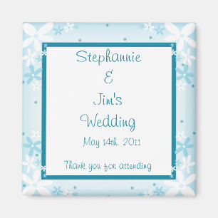 Aimant Bleu Faire-part magnétique de 2 po x 2 po