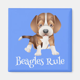 Aimant Bleu Frigo Chien Chiots Beagle