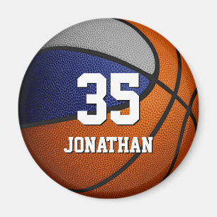 Aimant bleu gris esprit d'équipe de basket idées cadeaux