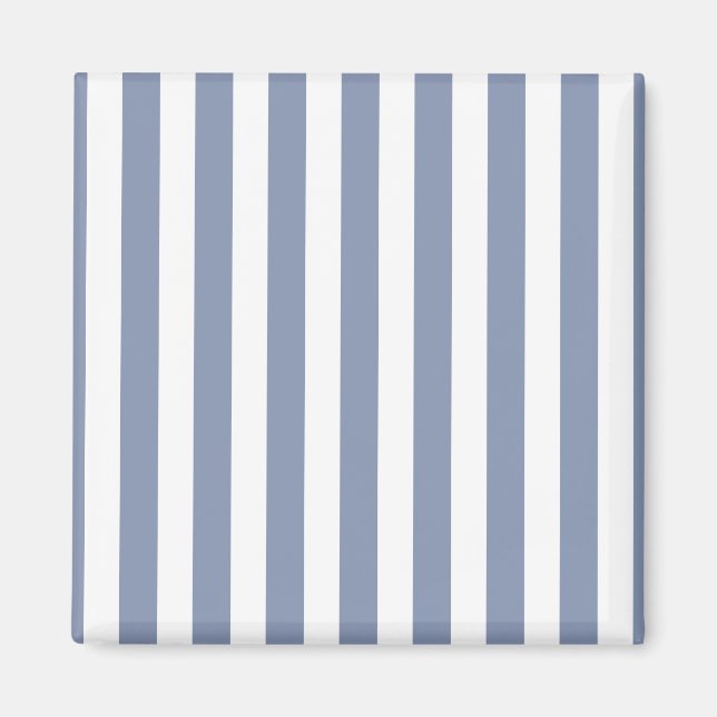 Aimant Bleu gris et blanc rayures de bonbons (Devant)