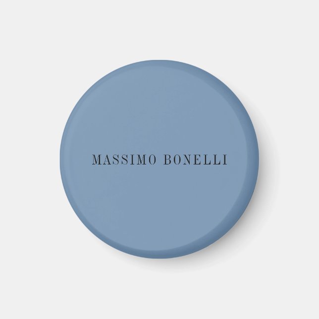 Aimant Bleu Gris Minimaliste Moderne Lisible (Devant)