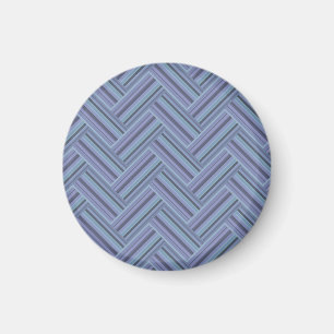 Aimant Bleu gris rayures motif double tissage