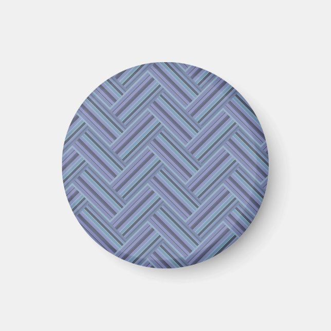Aimant Bleu gris rayures motif double tissage (Devant)