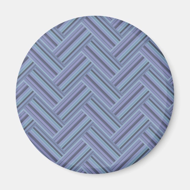 Aimant Bleu gris rayures motif double tissage (Devant)