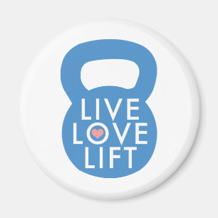 Aimant Bleu "Live Love Lift"