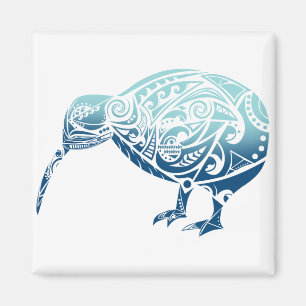 Aimant Bleu maori d'oiseau de kiwi - idée de cadeau