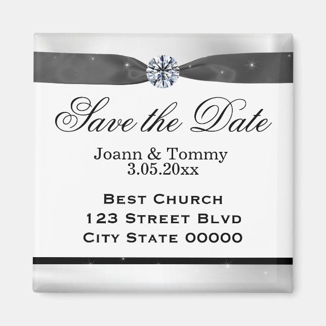 Aimant Bleu noir et blanc classique (Devant)