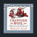 Aimant Bleu or écaille d'écrevisse Nouveau marié ou Fianç<br><div class="desc">Ce mignon aimant à ébullition à langouste bleu et or marié est personnalisable à votre événement spécial. Doté d'un arrière - plan turquoise aux perles d'or et à l'écrevisse, ce design est parfait pour votre fiançailles ou votre nouveau marié. Le mot "langouste" est également personnalisable à n'importe quel "ébullition" que...</div>