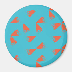 Aimant Bleu, orange, dynamique, motif géométrique tendanc