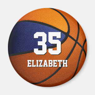 Aimant bleu orange équipe couleurs filles garçons basket