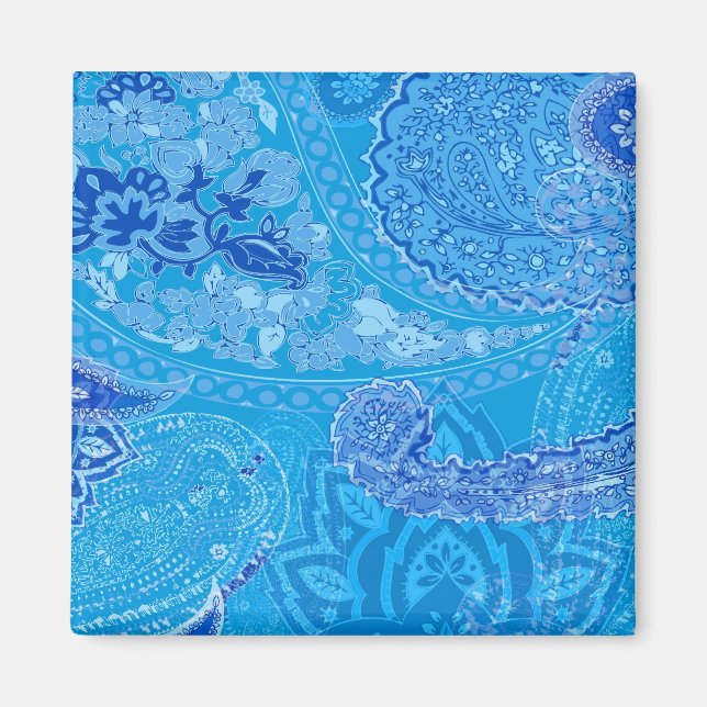 Aimant bleu Paisley (Devant)