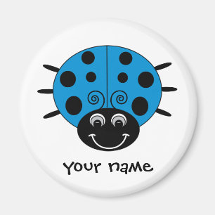 Aimant bleu personnalisé de coccinelle
