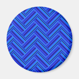 Aimant Bleu rayures double motif