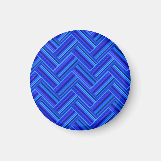 Aimant Bleu rayures double motif (Devant)