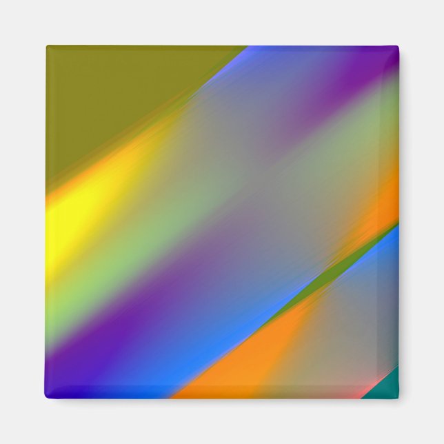 Aimant Bleu rouge jaune vert abstrait motif orangpourpre (Devant)