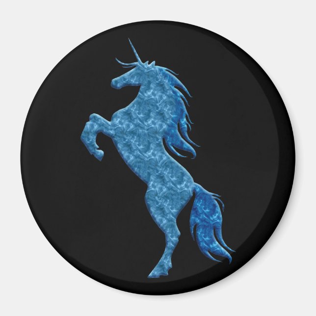 Aimant bleu Unicorne Fire (Devant)