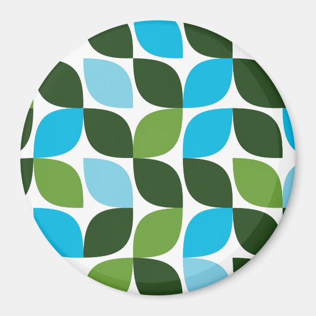 Aimant Bleu, vert, cool, tendance, nature moderne abstrai (Devant)