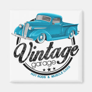 Aimant Bleu vintage de garage