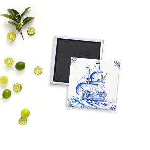 Aimant Bleu Vintage de la voile peinture